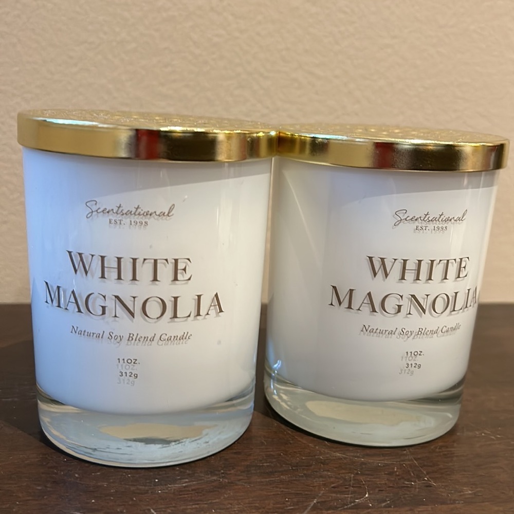 2 Scentsational Candle White Magnolia Jar 11 Oz Metal Lid - Picture 1 of 1